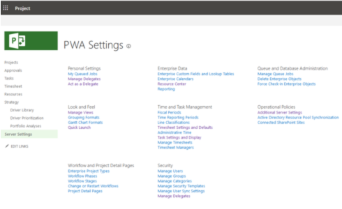 Figure 1: PWA Settings