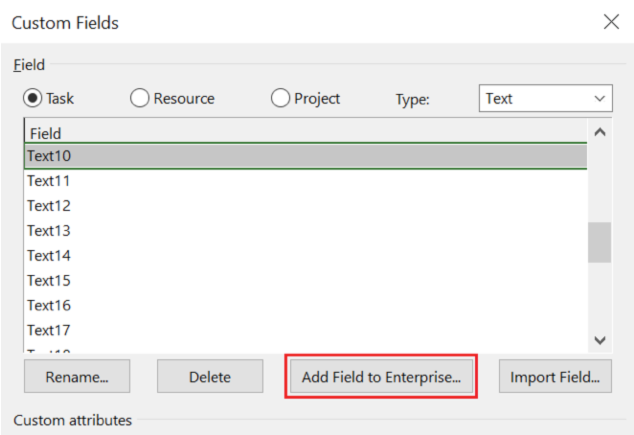 Figure 5: Add this to PWA by clicking on Add Field to Enterprise